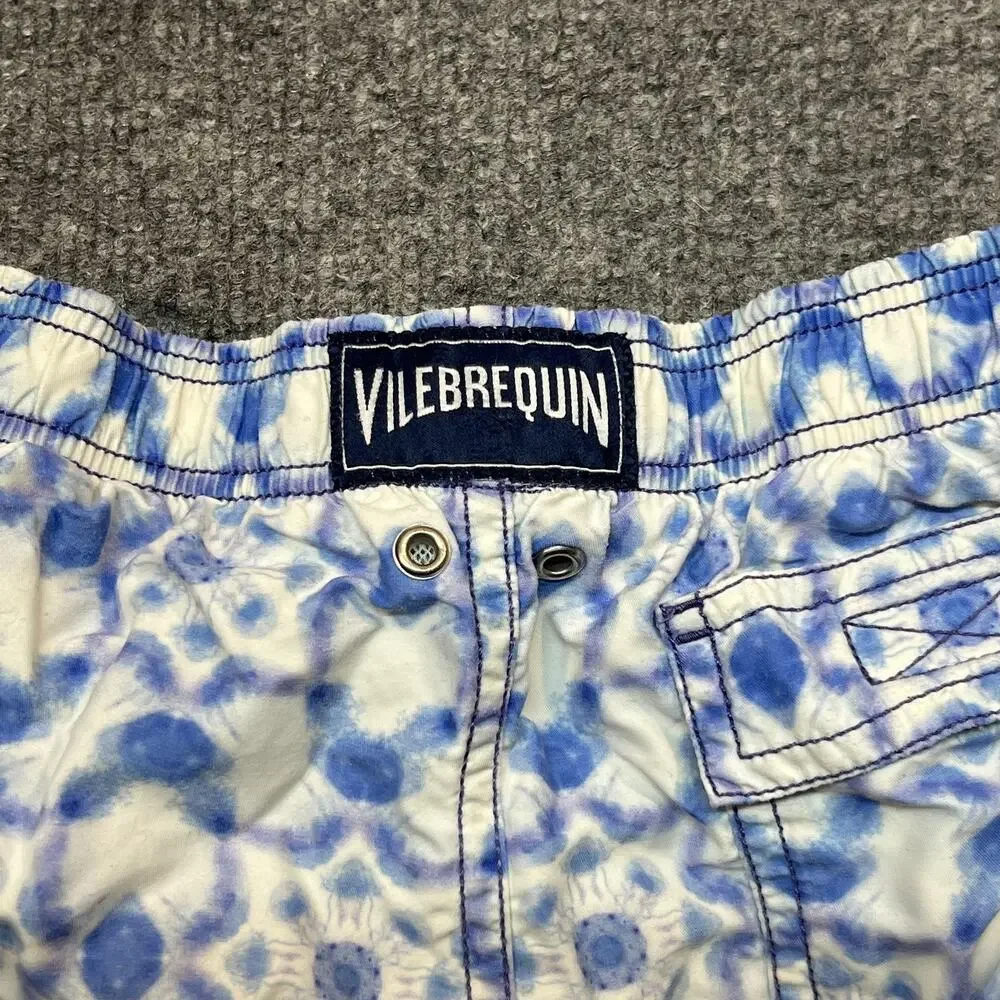 Vilebrequin Swim Shorts Boys 6 Blue Tie Dye Mesh Lined Elastic Waist Trunks